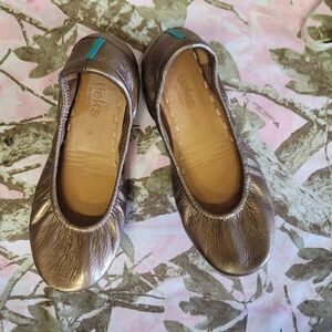 Tieks Metallic Bronze Leather Ballet Flats Womens Size 6